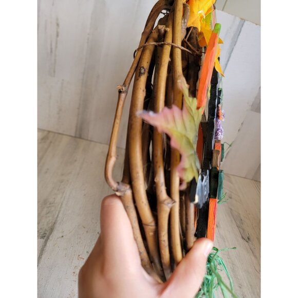 Vintage cat wreath Halloween welcome hanging home decor - Picture 9 of 11